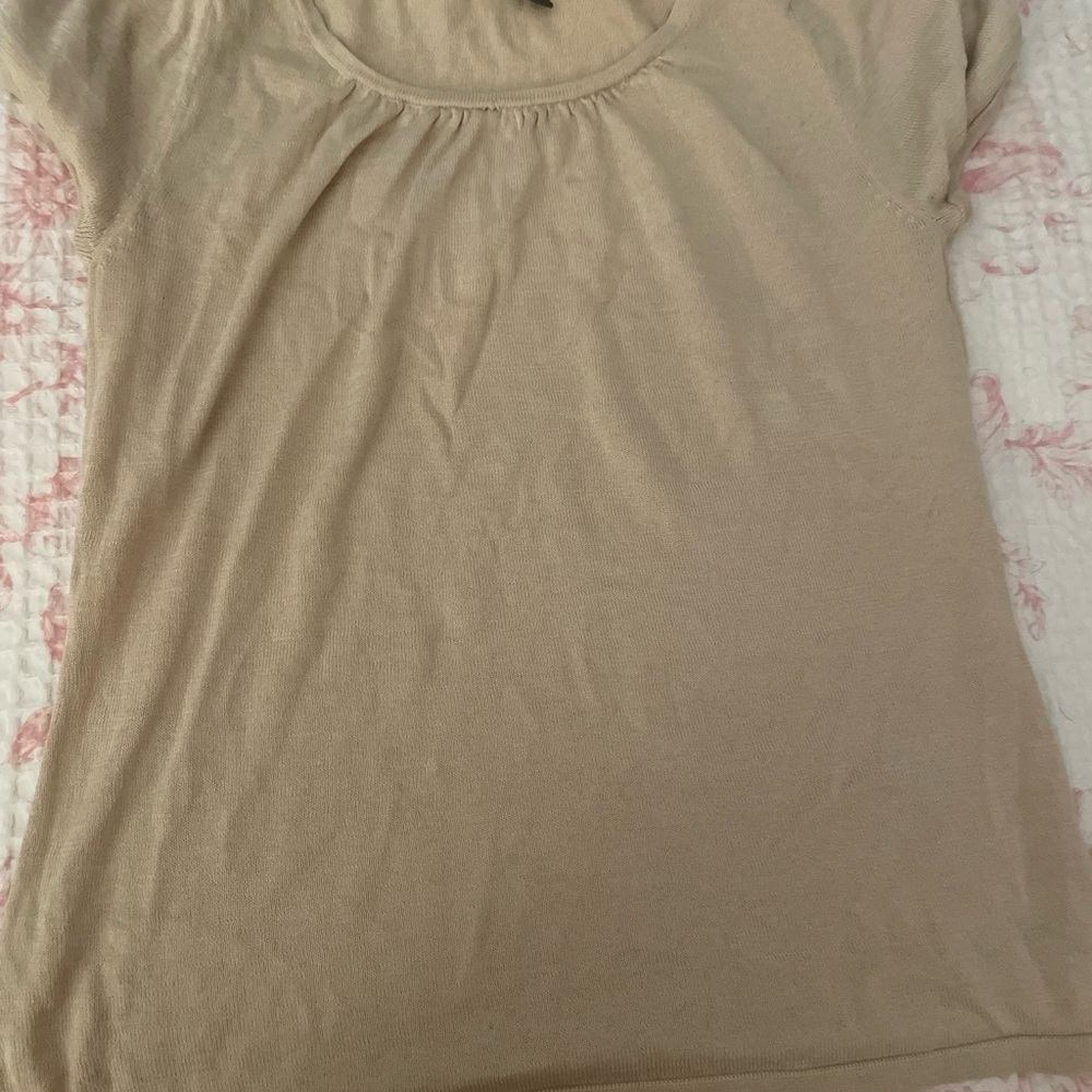 Ann Taylor Factory Beige Short Sleeve Tee